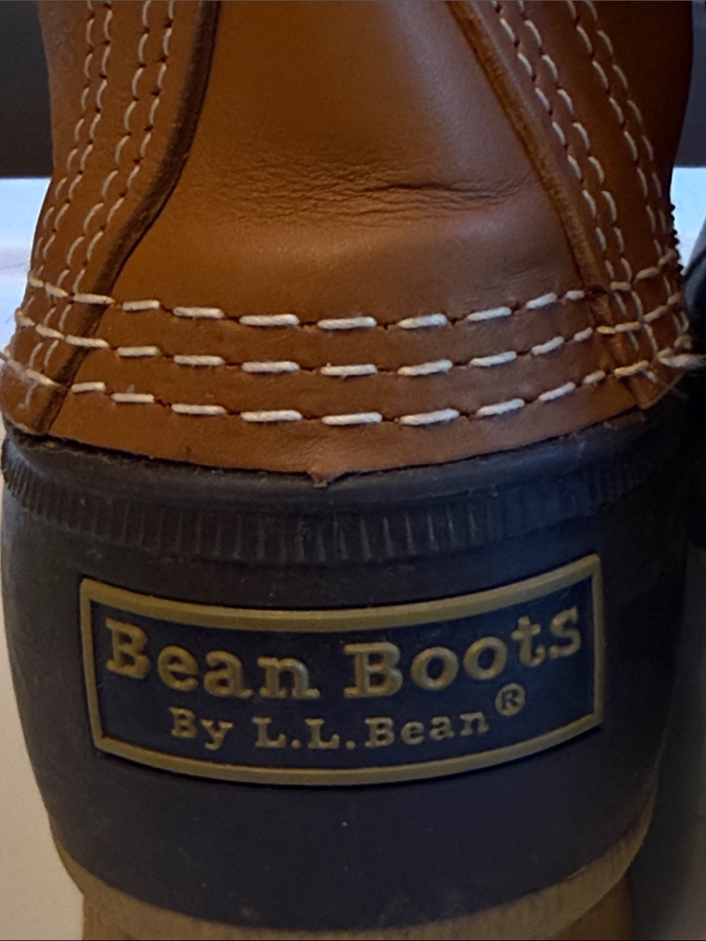 VINTAGE LL BEAN WOMEN'S TAN LEATHER LACE UP DUCK BOOTS, MADE IN USA, SIZE 8 M - Picture 6 of 10